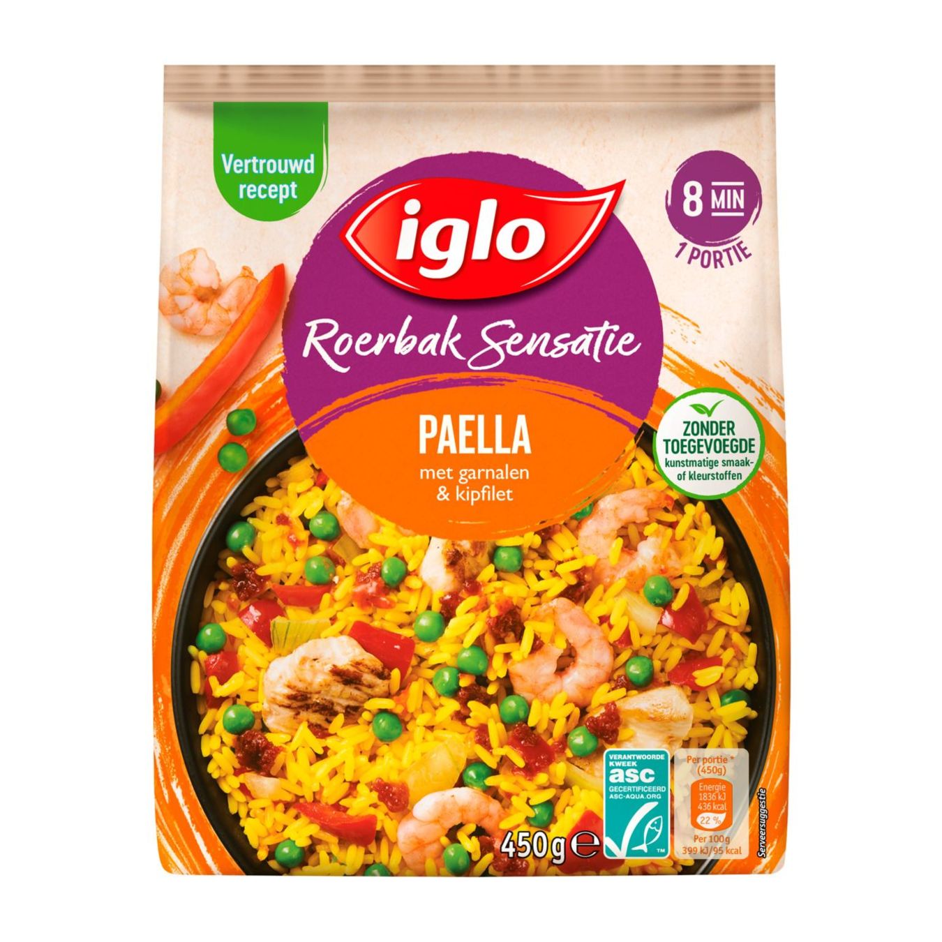 Iglo Roerbaksensatie Paella met Garnalen en Kipfilet