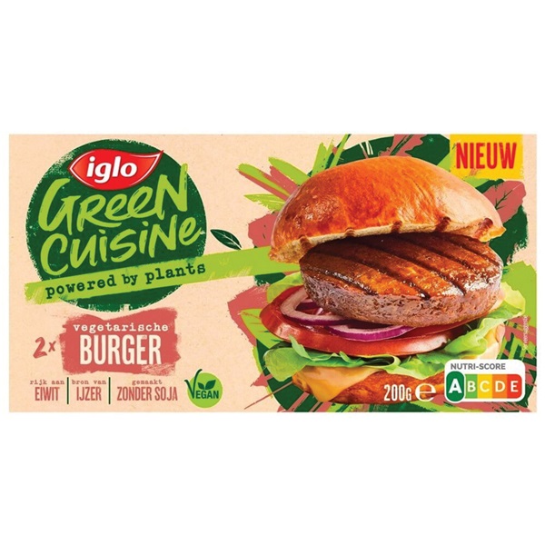Iglo hamburger green cuisine
