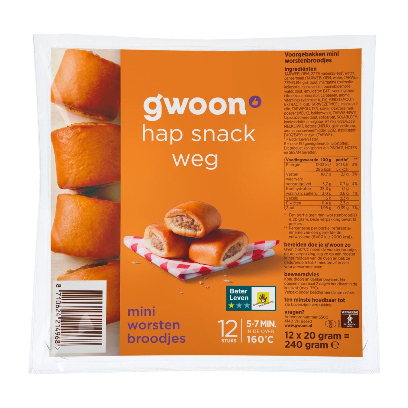 g’woon Mini worstenbrood